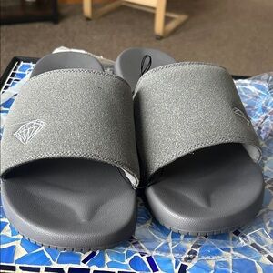 Gray Slide Sandals Diamond Supply Co.  size 12.  NWT